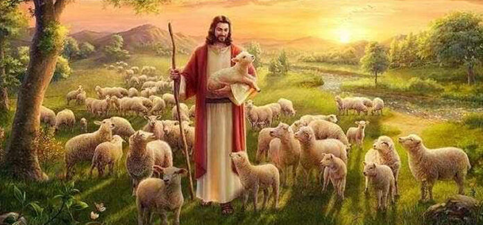 BOm Pastor Jesus com seu rebanho