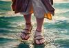 Jesus caminha sobre as aguas tenha confiança para nao afundar nas dificuldades da vida